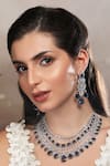 Buy_Auraa Trends_Blue Diamonds, Stones Layered Necklace Set With Sapphire _at_Aza_Fashions