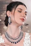 Auraa Trends_Blue Diamonds, Stones Layered Necklace Set With Sapphire _Online