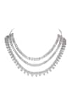 Auraa Trends_White Diamonds Layered Necklace Set With Stones _Online_at_Aza_Fashions