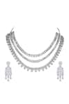 Buy_Auraa Trends_White Diamonds Layered Necklace Set With Stones _Online_at_Aza_Fashions