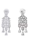 Auraa Trends_White Diamonds Layered Necklace Set With Stones _at_Aza_Fashions