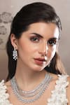 Buy_Auraa Trends_White Diamonds Layered Necklace Set With Stones _at_Aza_Fashions