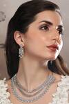 Auraa Trends_White Diamonds Layered Necklace Set With Stones _Online