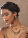 Auraa Trends_Green Stones Kundan Necklace Set _at_Aza_Fashions