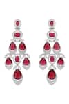 Shop_Auraa Trends_Red Faux Diamond And Ruby Stone Necklace Set 