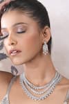 Buy_Auraa Trends_Silver Plated Imitation Diamonds Layered Necklace Set With Faux _at_Aza_Fashions