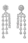 Shop_Auraa Trends_Silver Plated Fabric Flowers Faux Diamond Necklace Set 
