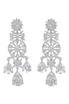 Auraa Trends_White Diamonds Silver Faux Layered Necklace Set _at_Aza_Fashions