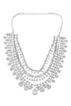 Buy_Auraa Trends_White Diamonds Silver Faux Layered Necklace Set 