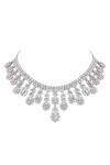 Buy_Auraa Trends_White Imitation Diamonds Faux Necklace And Earring Set _Online_at_Aza_Fashions