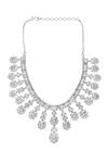 Shop_Auraa Trends_White Imitation Diamonds Faux Necklace And Earring Set _Online_at_Aza_Fashions
