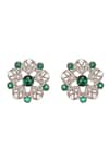Auraa Trends_Green Stones Double Layered Zircon Necklace Set _Online_at_Aza_Fashions