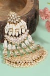 Shop_Auraa Trends_White Kundan And Pearl Embellished Passa _at_Aza_Fashions