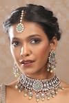 Buy_Auraa Trends_White Stones Kundan Embellished Necklace And Earring Set _at_Aza_Fashions