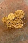 Shop_Hetal Shah_Gold Plated Coin Carved Bracelet _at_Aza_Fashions