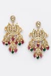 Dugran By Dugristyle_Gold Plated Kundan Tulip Crescent Drop Earrings _Online_at_Aza_Fashions