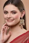 Buy_Dugran By Dugristyle_Gold Plated Kundan Tulip Crescent Drop Earrings _at_Aza_Fashions