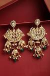 Shop_Dugran By Dugristyle_Gold Plated Kundan Tulip Crescent Drop Earrings _at_Aza_Fashions
