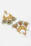 Dugran By Dugristyle_Gold Plated Beads Kundan Embellished Chandbali Jhumkas _Online_at_Aza_Fashions