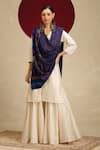 Buy_Shaza_Blue Kani Handloom Floral Motif Shawl _at_Aza_Fashions