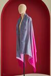 Shop_SHAZA_Pink Grey And Ombre Pashmina Shawl_at_Aza_Fashions