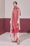 Buy_SHAZA_Pink Zari Handloom Reversible Stole _at_Aza_Fashions