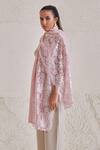 Buy_SHAZA_Pink Floral Chantilly Lace Pashmina Stole _at_Aza_Fashions