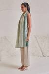 Shop_SHAZA_Green Floral Chantilly Ombre Pashmina Stole _at_Aza_Fashions