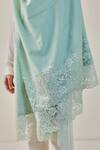 Buy_SHAZA_Green Celestial Bloom Chantilly Pashmina Stole _Online_at_Aza_Fashions