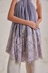 SHAZA_Purple Chantilly Lace Pashmina Stole _Online_at_Aza_Fashions