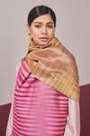 Shop_SHAZA_Fuchsia Pink Ikkat Reversible Stole _at_Aza_Fashions