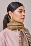 Shop_SHAZA_Brown Reversible Ikkat Woven Pashmina Stole _at_Aza_Fashions