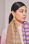 Shop_SHAZA_Purple Reversible Ikkat Pashmina Stole _at_Aza_Fashions