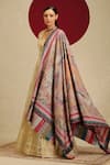 Buy_SHAZA_Multi Color Kalamkari Embroidered Shawl _at_Aza_Fashions
