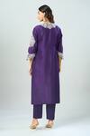 Shop Prisho Purple Gota Patti, Embroidery Round Neck Floral Kurta Set at Aza Fashions Shop_Prisho_Purple Gota Patti, Embroidery Round Neck Floral Kurta Set _at_Aza_Fashions