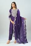 Buy Prisho Purple Gota Patti, Embroidery Round Neck Floral Kurta Set Buy_Prisho_Purple Gota Patti, Embroidery Round Neck Floral Kurta Set