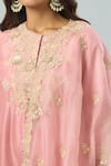 Shop_Prisho_Pink Embroidered Resham Round Kurta Dhoti Pant Set _Online_at_Aza_Fashions