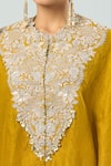 Buy_Prisho_Yellow Embroidered Lampi Round Kaftan And Pant Set _Online_at_Aza_Fashions