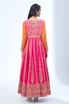 Shop_Torani_Pink Sequins, Beads, Zari Scoop Neck Thread Embroidered Anarkali Set _at_Aza_Fashions