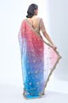Shop Torani Multi Color Silk Sequins, Zari Scoop Neck Multicolor Ombre Embroidered Saree Set at Aza Fashions Shop_Torani_Multi Color Silk Sequins, Zari Scoop Neck Multicolor Ombre Embroidered Saree Set_at_Aza_Fashions