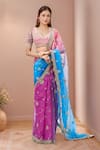 Buy Torani Multi Color Silk Sequins, Zari Scoop Neck Multicolor Ombre Embroidered Saree Set at Aza Fashions Buy_Torani_Multi Color Silk Sequins, Zari Scoop Neck Multicolor Ombre Embroidered Saree Set_at_Aza_Fashions