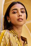 Buy_Grassroot By Anita Dongre_Gold Plated Abstract Root Core Cutwork Stud Earrings _at_Aza_Fashions