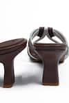 Shop_SCHON ZAPATO_Brown Embroidery Twister Heels With Knot Detail _Online_at_Aza_Fashions