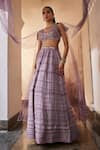 Saahiil Kapoor Purple Linen, Satin, Chanderi Silk, Inara 3d Embroidered Cape Lehenga Set Online at Aza Fashions Saahiil Kapoor_Purple Linen, Satin, Chanderi Silk, Inara 3d Embroidered Cape Lehenga Set _Online_at_Aza_Fashions