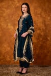 Shop Saahiil Kapoor Green Silk, Organza, Cotton Zari, Sequins, Embroidery Nora Zardozi Kurta Set Shop_Saahiil Kapoor_Green Silk, Organza, Cotton Zari, Sequins, Embroidery Nora Zardozi Kurta Set