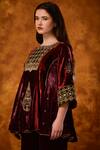 Buy Saahiil Kapoor Maroon Velvet, Organza Embroidery, Sequins, Pakeezah Zardozi Short Anarkali Set Online at Aza Fashions Buy_Saahiil Kapoor_Maroon Velvet, Organza Embroidery, Sequins, Pakeezah Zardozi Short Anarkali Set _Online_at_Aza_Fashions