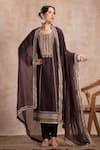Buy Saahiil Kapoor Brown Tussar, Crepe, Organza Sequins, Beads, Rabia Thread Embroidered Kurta Set at Aza Fashions Buy_Saahiil Kapoor_Brown Tussar, Crepe, Organza Sequins, Beads, Rabia Thread Embroidered Kurta Set _at_Aza_Fashions