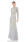 Buy_Mac Duggal_Multi Color Polyester Sequins, Beads Round Neck Embroidered Gown _at_Aza_Fashions