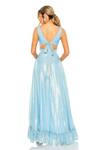 Shop Mac Duggal Blue Polyester Ruffles V-neck Powder High-low Cut-out Gown at Aza Fashions Shop_Mac Duggal_Blue Polyester Ruffles V-neck Powder High-low Cut-out Gown _at_Aza_Fashions