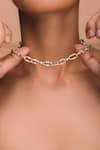 Shop_Ode Jewels_Silver Plated Chain Link Necklace _at_Aza_Fashions